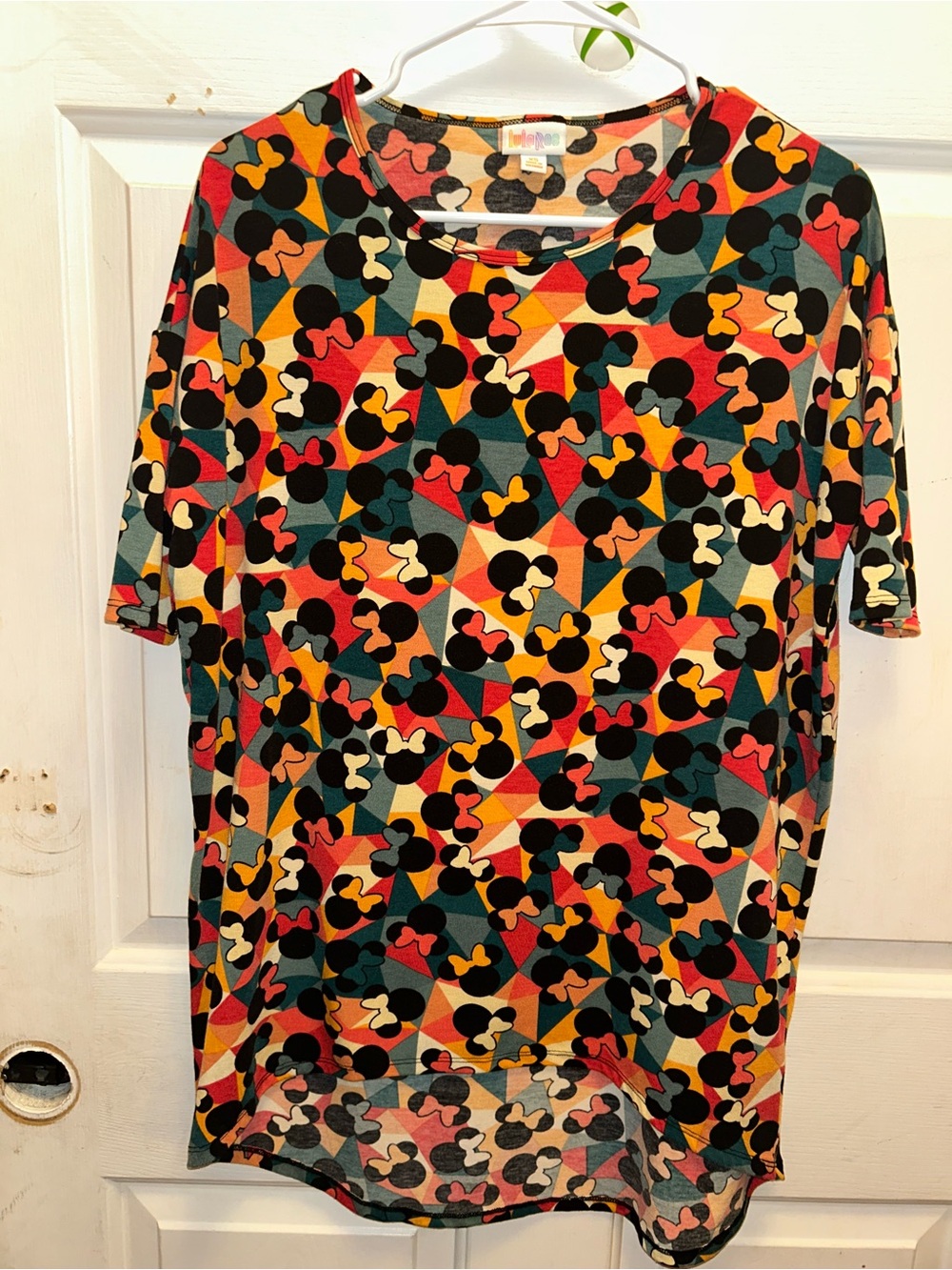 LuLaRoe Multicolor Minnie Mouse Print Skirt - Red, Yellow, Teal, Black